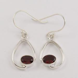 Pendientes colgantes de piedras preciosas granate de Plata de Ley 925 sólida para mujer, joyería colgante para niñas - Product Image 5