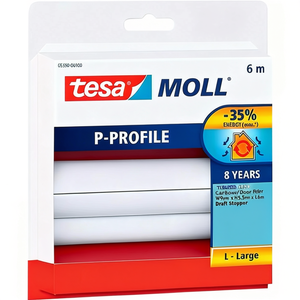 TESAMOLL 5390 Rodillo Blanco para Ventanas/Puertas W9mm X H5.5mm X L6m, Protector Contra Corrientes de Aire TESA - Product Image 3