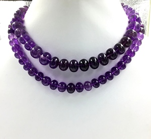 Collar de Cuentas de Amatista Natural, Cuentas Lisas para Joyería Fina, Piedras Preciosas Naturales - Product Image 1