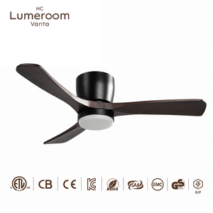 USA In Stock 42 Inch Ceiling <b>Fan</b> <b>with</b> Light and <b>Remote</b>, Solid Wood Flush Mount Low Profile Ceiling <b>Fan</b> - Product Image 1