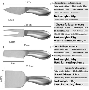 <span class=keywords><strong>Set</strong></span> di <span class=keywords><strong>Coltelli</strong></span> da Chef in Acciaio Inossidabile con Forchetta per Formaggio, <span class=keywords><strong>Pizza</strong></span> e Cheesecake, Design Moderno con Finitura Satinata Ambidestra - Product Image 5