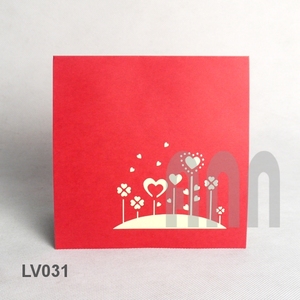 Love Cube 3D Pop up carte de voeux Couple créatif à la main papier creux cartes de sculpture - Product Image 4