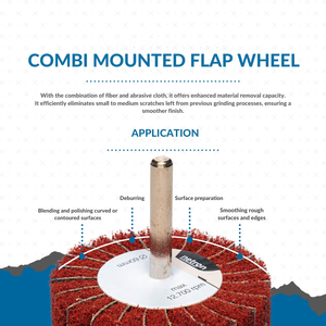 Rueda de aleta montada de doble capa Netron Premium 60x30mm personalizable OEM/ODM/OBM tela y capas no tejidas pulido de acero inoxidable - Product Image 2