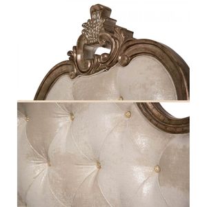 Cama Clásica de Madera Maciza Estilo Provincial Francés - Caoba Pintada en Dorado - Tamaño Completo Personalizable - BDRDA-310 - Product Image 3