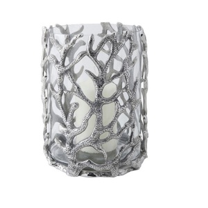 Silver Metal <b>Hurricane</b> <b>Candle</b> Holder-Heat Resistant & Eco-Friendly Handmade Wedding Home Decor 23H X 16 Dia cm Customized Logo - Product Image 1