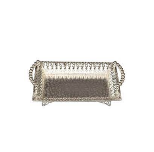 Plateau de service en métal traditionnel en relief, forme rectangulaire, excellente qualité, superbe plateau de service fait à la main - Product Image 2