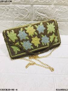Handmade Ethnic Designer Evening <b>Bag</b> Fashionable Bridal <b>Clutch</b> Purse for Ladies for Parties and <b>Weddings</b> - Product Image 4