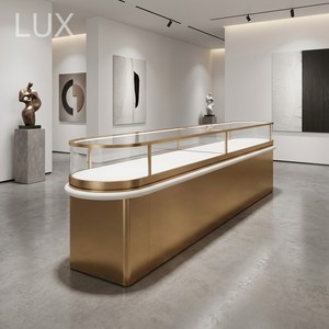 LUX Jewellery Store Shelves Showcases Wholesale Design MDF/Plywood/Glass Materials LED <b>Lighting</b> Custom Jewellery Shop Counters - Product Image 4