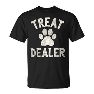 T-shirt Promozionale con Simpatico Motivo a Zampa di Cane e Scritta 'Treat Dealer' Stile Vintage - Product Image 1