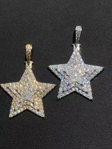 Unisex Moissanite Iced Out Super Star Solid 925 Sterling Silver Fine Jewelry Colgantes & Charms Passes Diamond Tester - Product Image 2