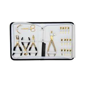 Ensemble d'outils pour extensions de cheveux de salon, pinces à micro-perles, pinces à kératine, coupe-cheveux mini, peigne à séparation des cheveux, pinces antidérapantes - Product Image 1