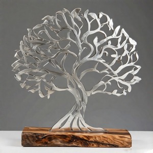 SteelBough AuraBranch EternaBloom escultura de árbol de metal decorativa hecha a mano para el hogar y la Oficina - Product Image 1