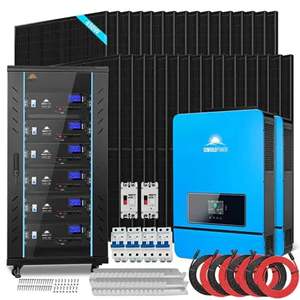 Sungoldpower ชุดแผงเซลล์แสงอาทิตย์, 48VDC 20kW SGR-20K30E 120โวลต์/240โวลต์ Lifepo4 30.72kWh แบตเตอรี่ลิเธียม32x450วัตต์แผงโซลาร์ MPPT - Product Image 1