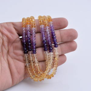 ลูกปัดพลอยธรรมชาติหลากหลายชนิดจากบราซิล ทรงเหลี่ยม 1 เส้น สำหรับทำเครื่องประดับชั้นดี - Product Image 1