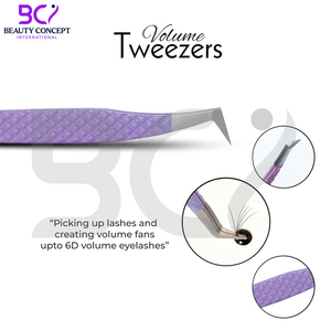 Lash Tweezers for Eyelash Extensions, Set of 3 Pieces Volume Boot, Slim 90 Degree Grafted Tweezers With Fiber Tips - Product Image 3