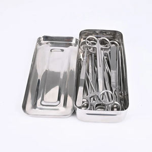 Kit de chirurgie mineure de base de 13 pièces, boîte de stérilisation |   Ensemble de ciseaux chirurgicaux et pinces en acier inoxydable manuels |   Ensemble de pansements médicaux - Product Image 6