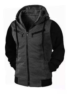 Trendy <b>Men's</b> Winter <b>Hoodies</b> Custom 100% Cotton Fleece High Quality Full <b>Black</b> Stylish Breathable Zipper Design Low Price - Product Image 3