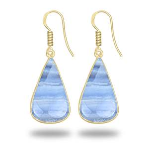 Pendientes de Ágata Azul con Encaje, los Más Vendidos, Minimalistas, Hechos a Mano, Joyería Fina al por Mayor para Mujer, Exportador, Pendientes Chapados en Oro de 18K - Product Image 5