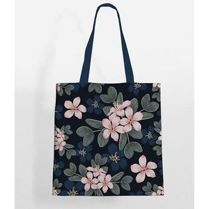 Bolsas de Tela de Algodón Midnight Bloom, Ecológicas y Reutilizables, con Cierre de Cordón y Cremallera, Diseño de Color Sólido - Product Image 5