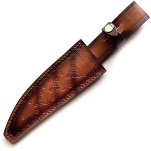 Funda de cuero de artesanía fina hecha en fábrica de alta calidad para cuchillos de hoja Bowie de 6 pulgadas - Product Image 1