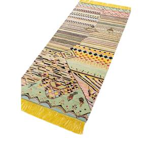 Alfombra Manchaha Lew-02 Anudada a Mano de Lana y Seda de Bambú con Patrón Geométrico para Hogar y Auto, Rectangular de 9x12 Pulgadas para Sala de Estar y Pasillo - Product Image 2