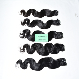 Cheveux Remy bruts non traités pour grossistes, 100g, lots à double trame machine, cheveux indiens de temple, cuticules alignées, Bodywave naturel - Product Image 2