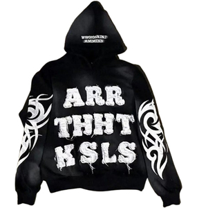 Sudaderas con capucha y pantalones de chándal con bordado desgastado, estilo callejero lavado con ácido personalizado, 2 uds., diseño personalizado para entrenamiento - Product Image 5