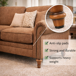 Classic Turned Wooden Furniture <b>Leg</b> Solid Wood <b>Sofa</b> Table Bed <b>Leg</b> Brown Finish OEM Custom Manufacturer Factory Wholesale - Product Image 2