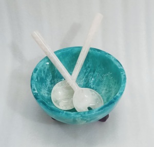 Design moderne bol en résine martelée de qualité alimentaire fait à la main 3D fête Fruits décor à la maison inde emballage personnalisé disponible vente - Product Image 1