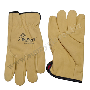 Guantes de trabajo de cuero de grano de piel de cabra de vaca de alta calidad para hombres Guantes de conductor con función protectora Guantes de cuero de Pakistán - Product Image 6
