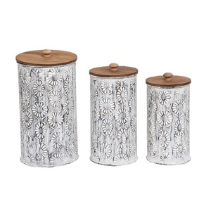 Fancy Galvanized Canister Excellent Quality Handmade Designer <b>Storage</b> Box Hot Selling Classic Stylish Metal Canister - Product Image 2