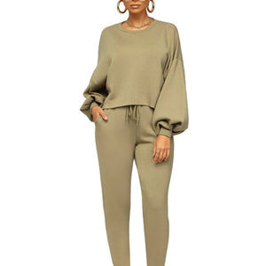 Autumn Lightweight 2-Piece Set for <b>Women</b> Custom High Quality Solid <b>Pattern</b> Tracksuit Plus Size Sweatshirt Summer Two Piece Sets - Product Image 5