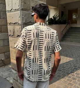 Camisa de estilo pakistaní con estampado de algodón para hombre Vestido de manga corta de verano con estampado de bloque de mano indio - Product Image 2