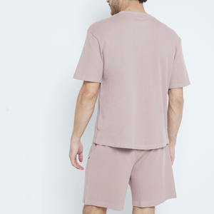 Survêtements d'été décontractés personnalisés ensemble court 2 pièces t-shirt à manches courtes pour femmes ensemble de shorts d'été en coton pour hommes ensemble unisexe pour hommes avec taille - Product Image 2