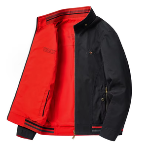 Chaqueta Vaquera Reversible Retro para Hombre, para Otoño e Invierno, Estilo Casual Holgado con Cuello Alto, Cierre de Cremallera XL, Estilo Blusón - Product Image 2