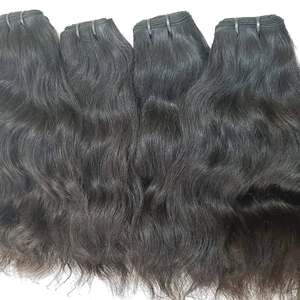 Extensions de cheveux vierges indiennes crues à cuticules alignées, vague naturelle noire, vague profonde, bon marché, 100% - Product Image 2