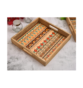 Bandeja de impresión de madera de la mejor calidad, bandeja de servicio decorativa para el hogar, diseño para cocina, hotel, uso a precio aceptable - Product Image 5