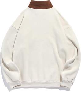 เสื้อสเวตเชิ้ตคุณภาพสูงราคาถูก แขนยาว คอตั้ง ผ้าริบ สำหรับฤดูใบไม้ร่วงและฤดูหนาว เสื้อพูลโอเวอร์แบบมีซิปครึ่งตัว ผ้าฟลีซ - Product Image 2