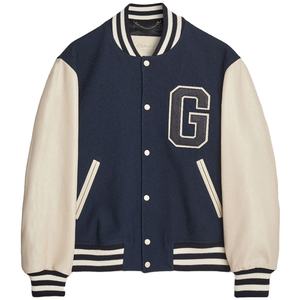 Personalizar Varsity Jacket Lana Chenille Bordado Hombres Cuero Béisbol Letterman Chaqueta Fabricante Personalizado - Product Image 1