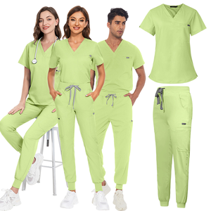 Uniforme quirúrgico antiarrugas de verano moderno para mujeres/hombres, nuevos colores, juego de enfermera de lona de LICRA suave, Jogger para médicos - Product Image 3