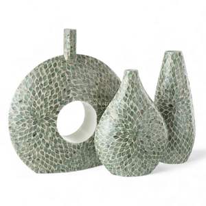 Ensemble de vases en nacre en gros, porte-fleurs artisanaux pour l'intérieur contemporain en provenance du Vietnam - Product Image 3