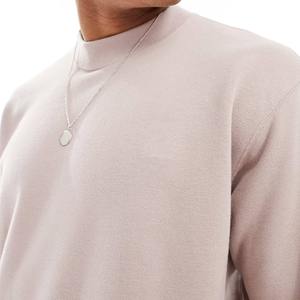 เสื้อยืดคอกลมสีพื้นคุณภาพสูง ผ้าฝ้าย 100% ทรงปกติสำหรับผู้ชาย แห้งเร็ว ระบายอากาศดี ไหล่ตก สไตล์สตรีทแวร์ - Product Image 3