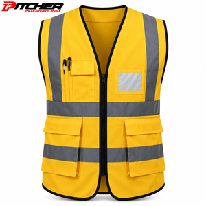 Chaleco de seguridad de malla personalizado con la marca de la empresa para programas de adquisición de uniformes de construcción - Product Image 5