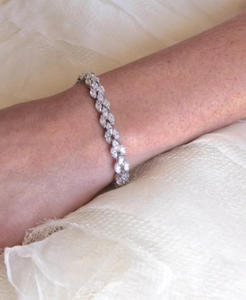 กำไลข้อมือเงินแท้ 925 ประดับเพชรโมอิสซาไนต์ทรงมาร์ควิส กำไลแฟนซี ของขวัญสำหรับเขา - Product Image 4