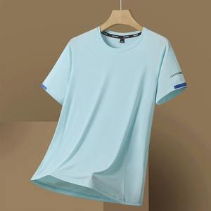 2024 verano hombres Casual Regular Fit manga corta Camiseta de secado rápido 100% algodón logotipo personalizado frente 7XL 8XL - Product Image 5