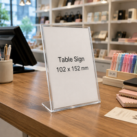 Support de carte de table en acrylique en forme de L, support de signalisation de table transparent A4, support de menu, support de signalisation de prix, support de carte de table