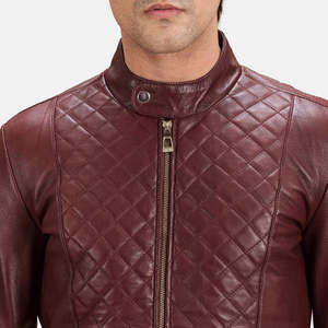 Chaqueta de Motociclista Vintage Burgunn Dee, Color Granate, Reversible, de Piel de Oveja y PU, Impermeable, con Cierre de Cremallera, con Capucha, Tallas XS-XL, para Otoño - Product Image 5