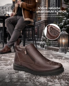 Bottes courtes classiques pour hommes en cuir véritable 5510, avec fermeture éclair, semelle extérieure en caoutchouc antidérapante, confortables pour le quotidien, automne-hiver, vente en gros - Product Image 1