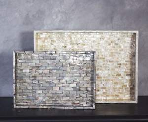 Best Selling High Quality Modern Vietnam <b>Mother</b> of Pearl Lacquerware Set of 3 Trays Eco-Friendly Product with Price - Product Image 4
