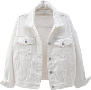 แจ็กเก็ตผ้ายีนส์แขนยาวสำหรับผู้หญิงพร้อมคอตั้งมีกระดุมปิดกระเป๋าผ้าฝ้ายออกแบบได้ตามต้องการ - Product Image 1